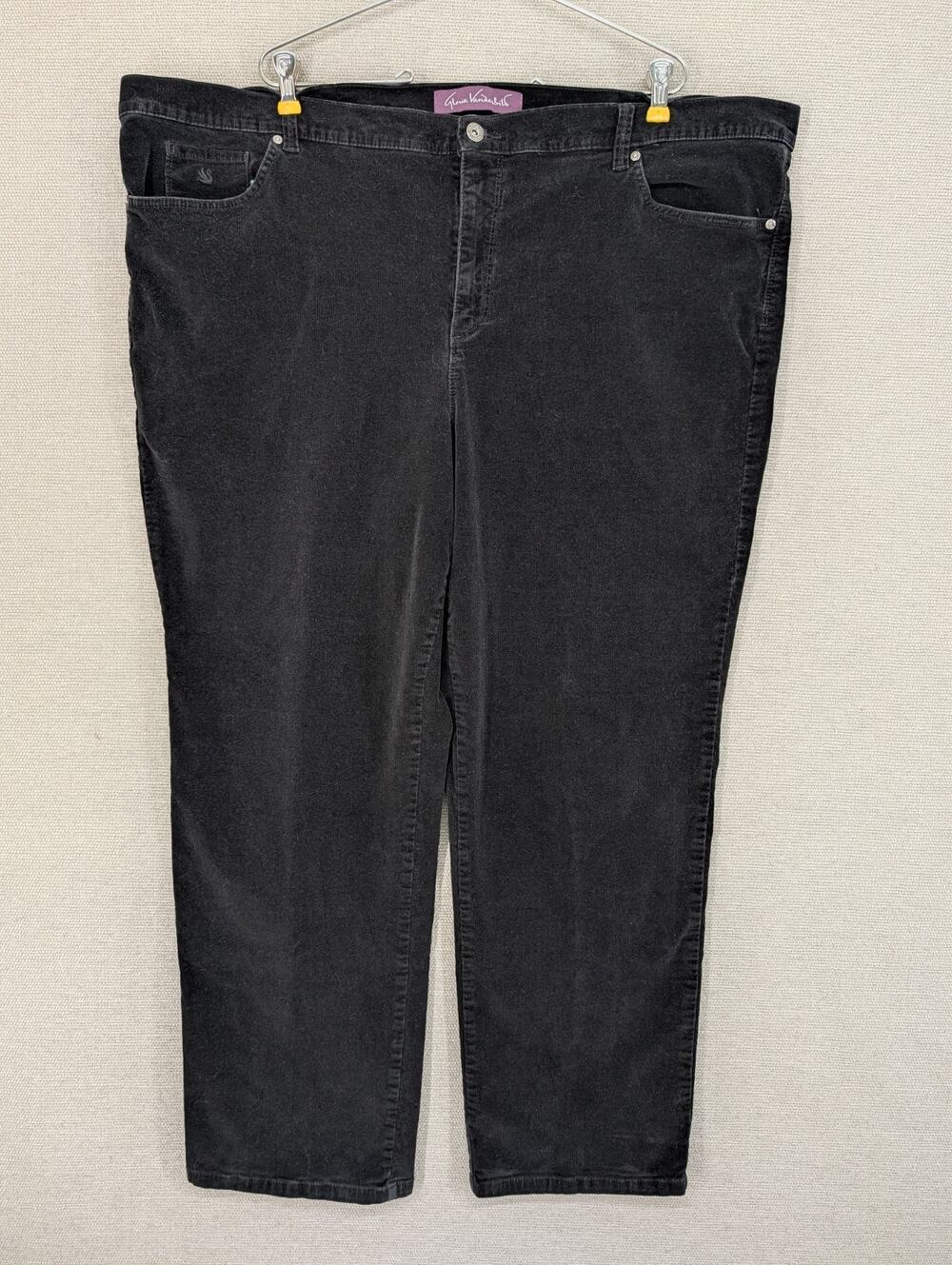 Gloria Vanderbilt Black Corduroy Pants 26W Stretchy -0726E102